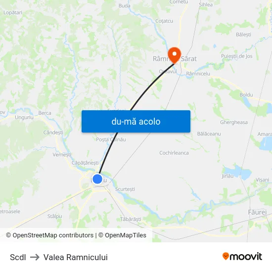 Harta de Scdl către Valea Ramnicului
