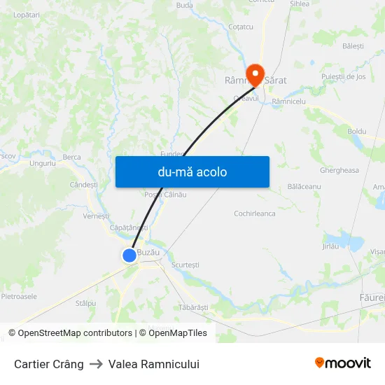 Harta de Cartier Crâng către Valea Ramnicului