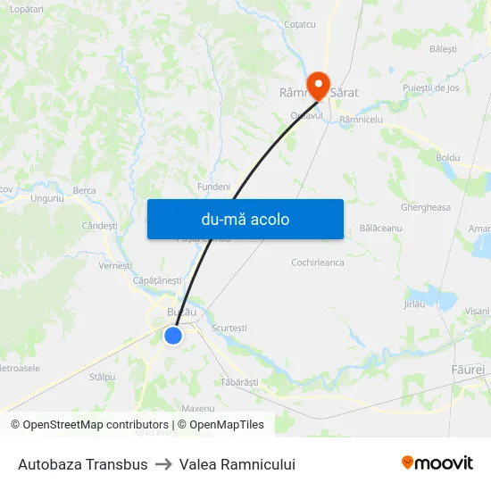 Harta de Autobaza Transbus către Valea Ramnicului