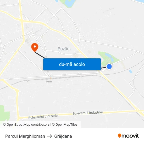 Harta de Parcul Marghiloman către Grăjdana