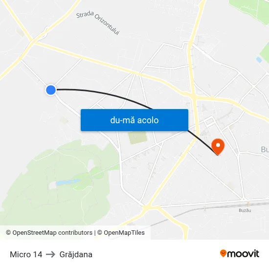 Harta de Micro 14 către Grăjdana