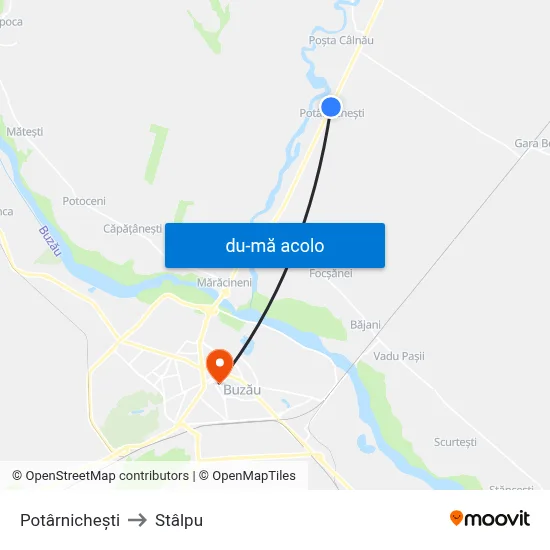 Harta de Potârnichești către Stâlpu