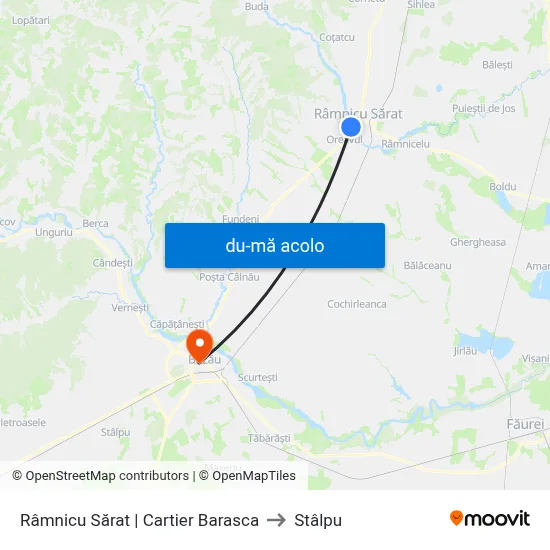 Harta de Râmnicu Sărat | Cartier Barasca către Stâlpu