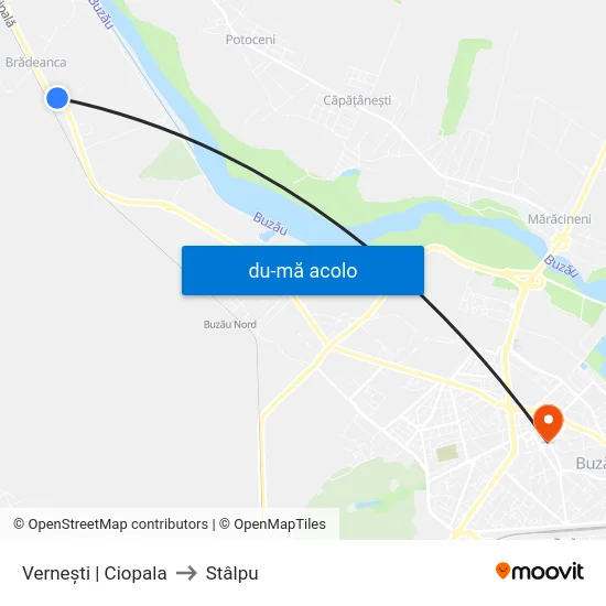 Harta de Vernești | Ciopala către Stâlpu