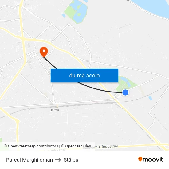 Harta de Parcul Marghiloman către Stâlpu