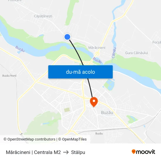 Harta de Mărăcineni | Centrala M2 către Stâlpu