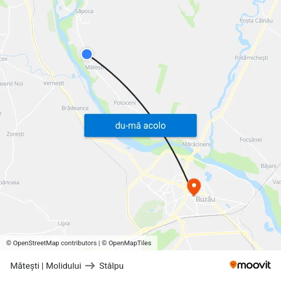 Harta de Mătești | Molidului către Stâlpu