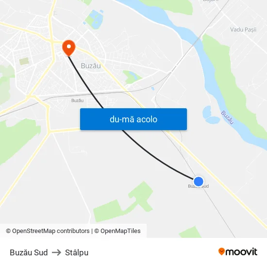 Harta de Buzău Sud către Stâlpu