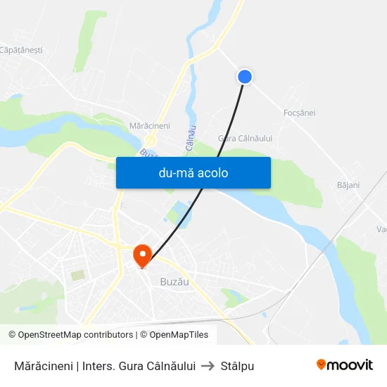Harta de Mărăcineni | Inters. Gura Câlnăului către Stâlpu