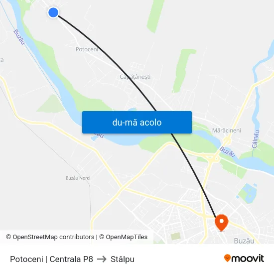 Harta de Potoceni | Centrala P8 către Stâlpu