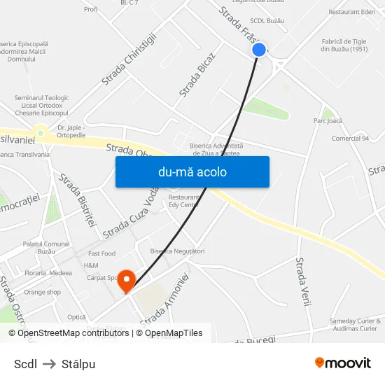 Harta de Scdl către Stâlpu