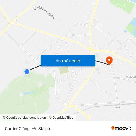 Harta de Cartier Crâng către Stâlpu