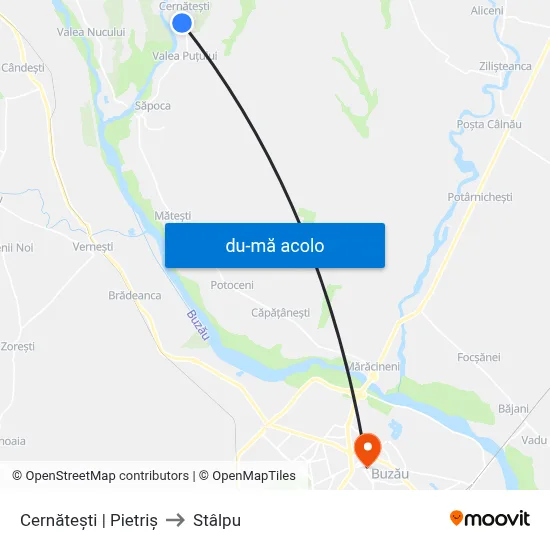 Harta de Cernătești | Pietriș către Stâlpu
