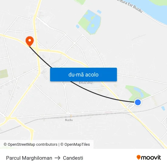 Harta de Parcul Marghiloman către Candesti