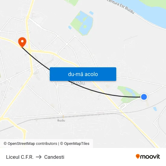 Harta de Liceul C.F.R. către Candesti
