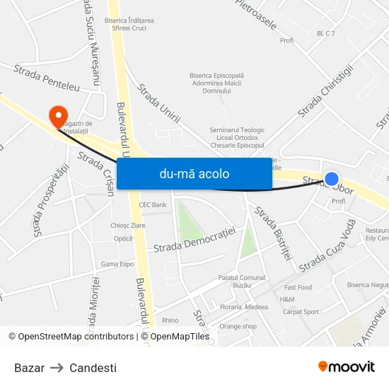 Harta de Bazar către Candesti
