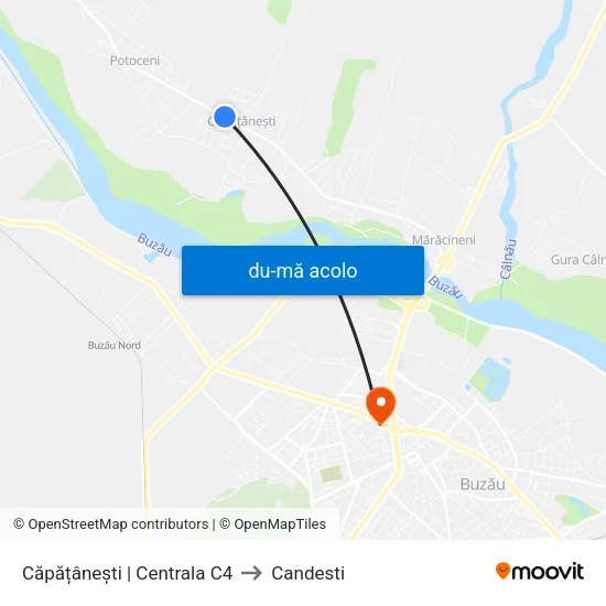 Harta de Căpățânești | Centrala C4 către Candesti