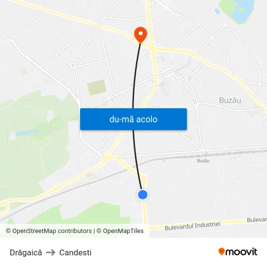 Harta de Drăgaică către Candesti