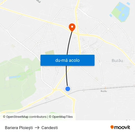 Harta de Bariera Ploiești către Candesti