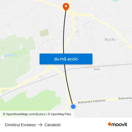 Harta de Cimitirul Evreiesc către Candesti