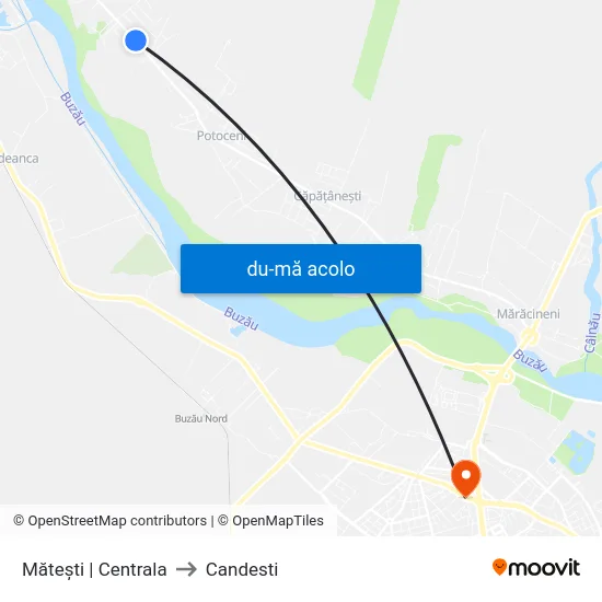 Harta de Mătești | Centrala către Candesti
