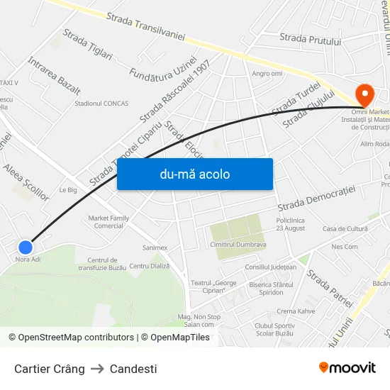 Harta de Cartier Crâng către Candesti