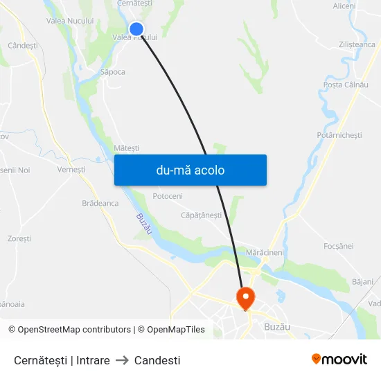 Harta de Cernătești | Intrare către Candesti