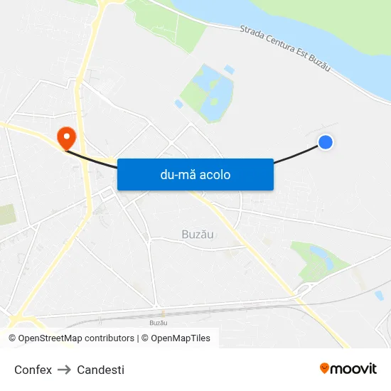 Harta de Confex către Candesti