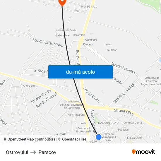 Harta de Ostrovului către Parscov