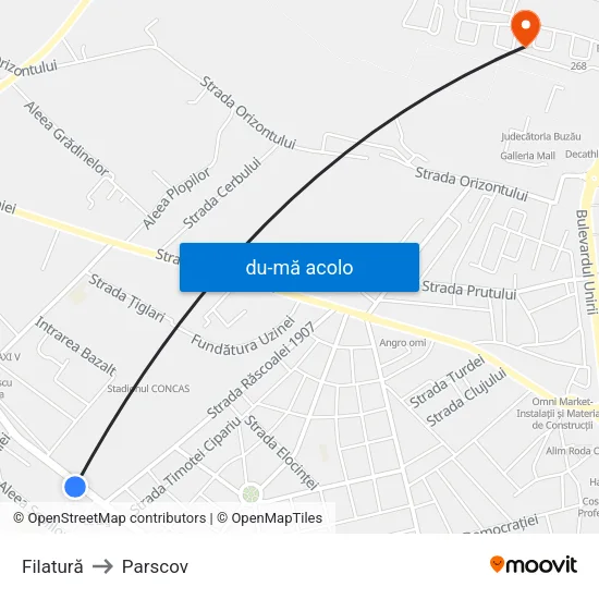 Harta de Filatură către Parscov