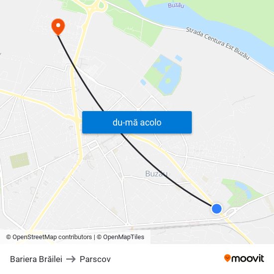 Harta de Bariera Brăilei către Parscov