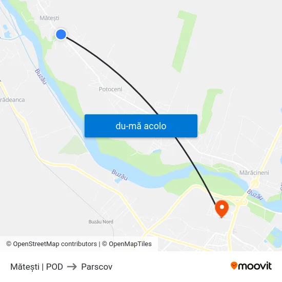 Harta de Mătești | POD către Parscov