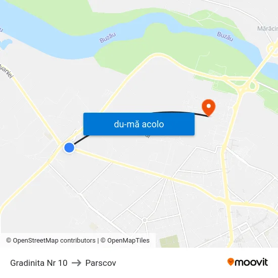 Harta de Gradinita Nr 10 către Parscov