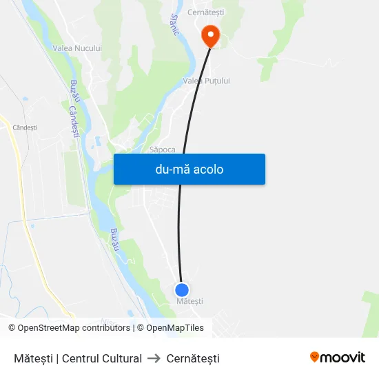 Harta de Mătești | Centrul Cultural către Cernăteşti