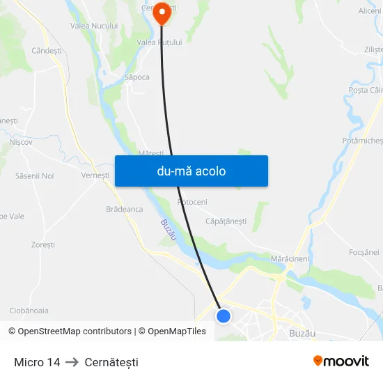 Harta de Micro 14 către Cernăteşti