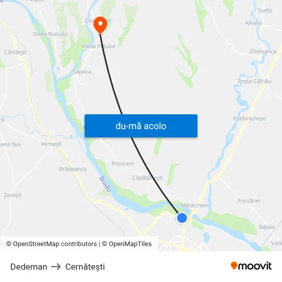 Harta de Dedeman către Cernăteşti