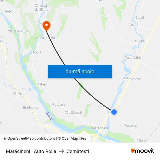 Harta de Mărăcineni | Auto Rolla către Cernăteşti