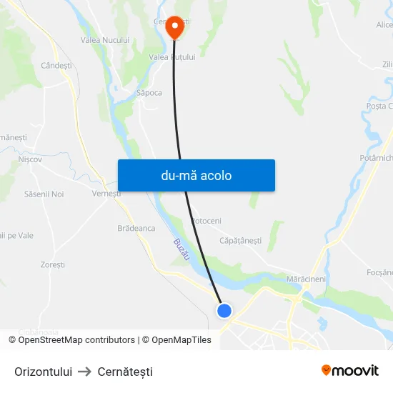 Harta de Orizontului către Cernăteşti