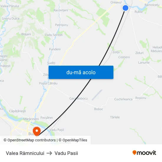 Harta de Valea Râmnicului către Vadu Pasii