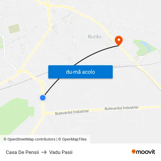 Harta de Casa De Pensii către Vadu Pasii