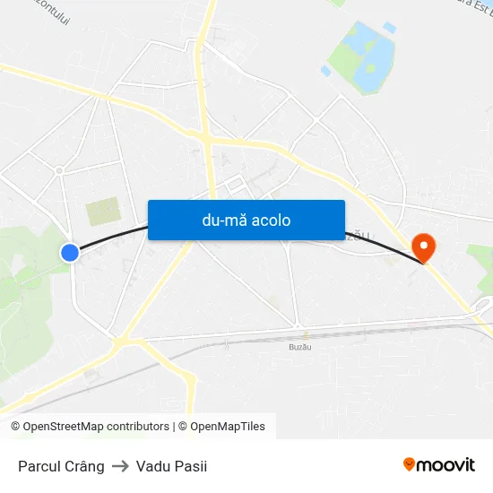 Harta de Parcul Crâng către Vadu Pasii