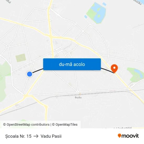 Harta de Școala Nr. 15 către Vadu Pasii