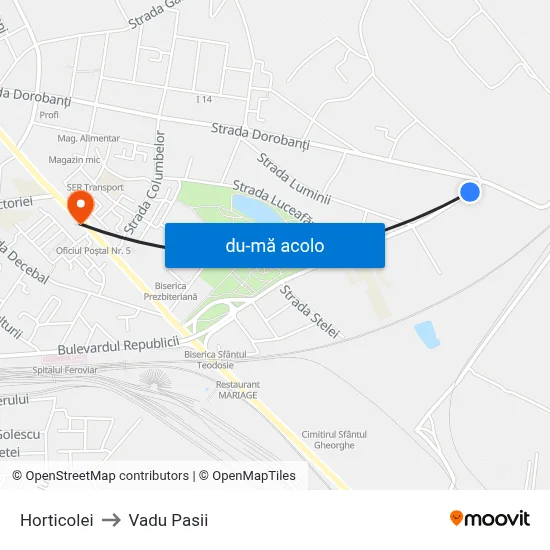 Harta de Horticolei către Vadu Pasii