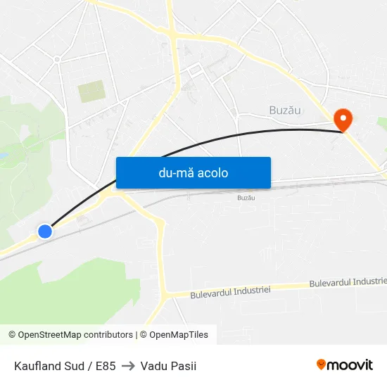 Harta de Kaufland Sud / E85 către Vadu Pasii