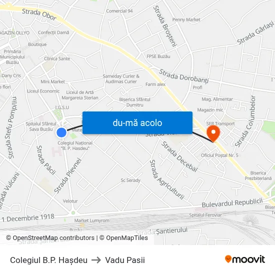 Harta de Colegiul B.P. Hașdeu către Vadu Pasii