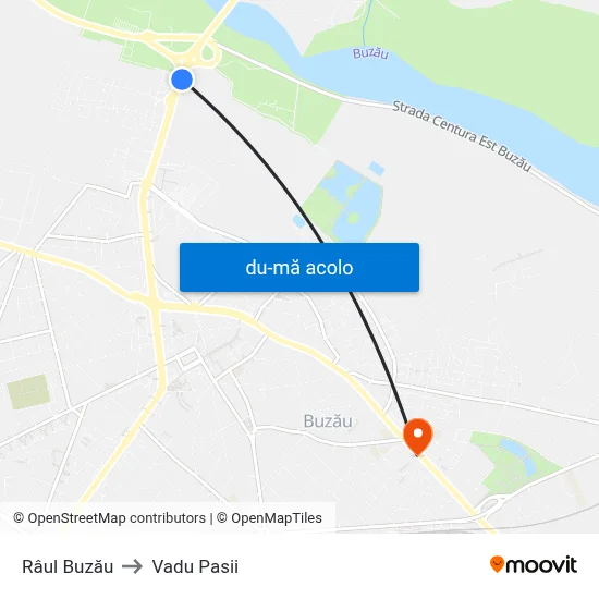 Harta de Râul Buzău către Vadu Pasii