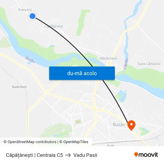 Harta de Căpățânești | Centrala C5 către Vadu Pasii