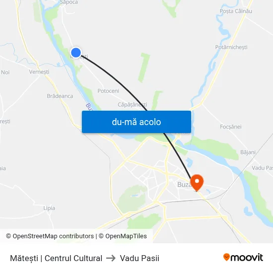 Harta de Mătești | Centrul Cultural către Vadu Pasii