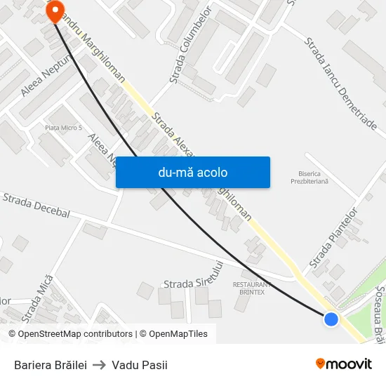 Harta de Bariera Brăilei către Vadu Pasii