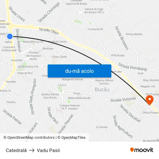 Harta de Catedrală către Vadu Pasii